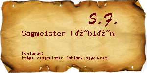 Sagmeister Fábián névjegykártya